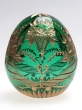 Яйцо "Изобилие" Зеленое стекло, гранение, золочение Ручная авторская работа 8 см, диаметр 7 см инфо 6506j.