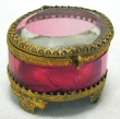 Шкатулка для драгоценностей Розовое стекло, металл, ткань Россия, 70-е годы XIX века 1934 г инфо 2254k.