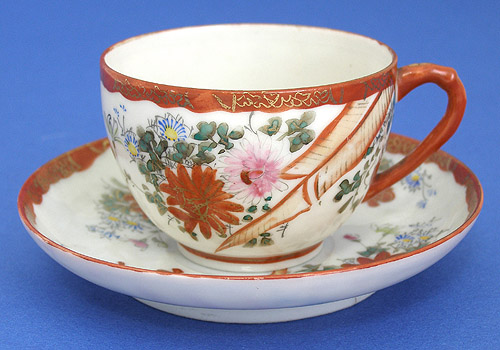 Чашка с блюдцем (Фарфор, роспись, позолота Япония, первая половина ХХ века) 1910 г инфо 2603k.