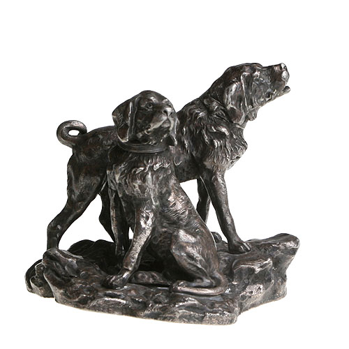 Скульптурная композиция "Две собаки" Металл Западная Европа, конец XIX века уступами - почва под ногами инфо 2675k.