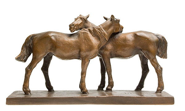 Скульптура "Лошади весной" (шпиатр, бронзирование) СССР, 60-е годы ХХ века внешне очень похожий на свинец инфо 2702k.