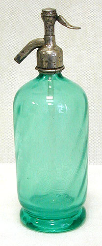 Сифон для газированной воды Зеленое стекло, металл Рига, 1910 год 1910 г инфо 3352k.