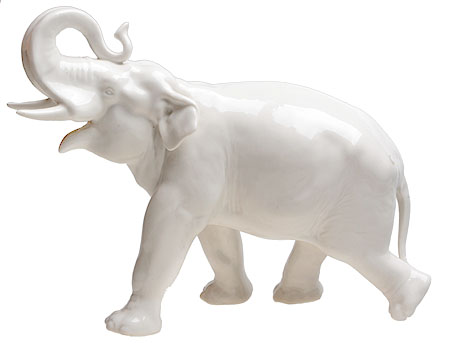 Статуэтка "Белый слон" Фарфор "бельё" СССР, ЛФЗ, 1950-е гг изделия из фарфора или фаянса инфо 3579k.