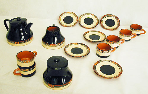 Кофейный сервиз на шесть персон Керамика, цветная эмаль Болгария, вторая половина XX века 1955 г инфо 3809k.