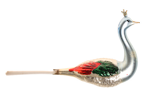 Елочная игрушка "Птичка" Стекло, синтетическая нить, роспись Германия, первая треть XX века Гид для коллекционера", № 25 инфо 2773n.