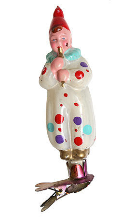 Елочная игрушка "Мальчик с трубой" Стекло, роспись СССР, 50-е годы ХХ века Гид для коллекционера", № 825 инфо 6238n.